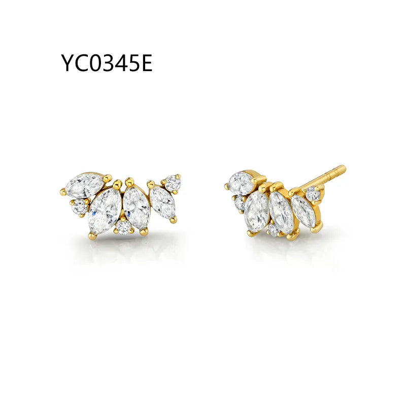 Trendy Unique Design Moissanite Earrings | S925 Silver With 18K Gold Plated