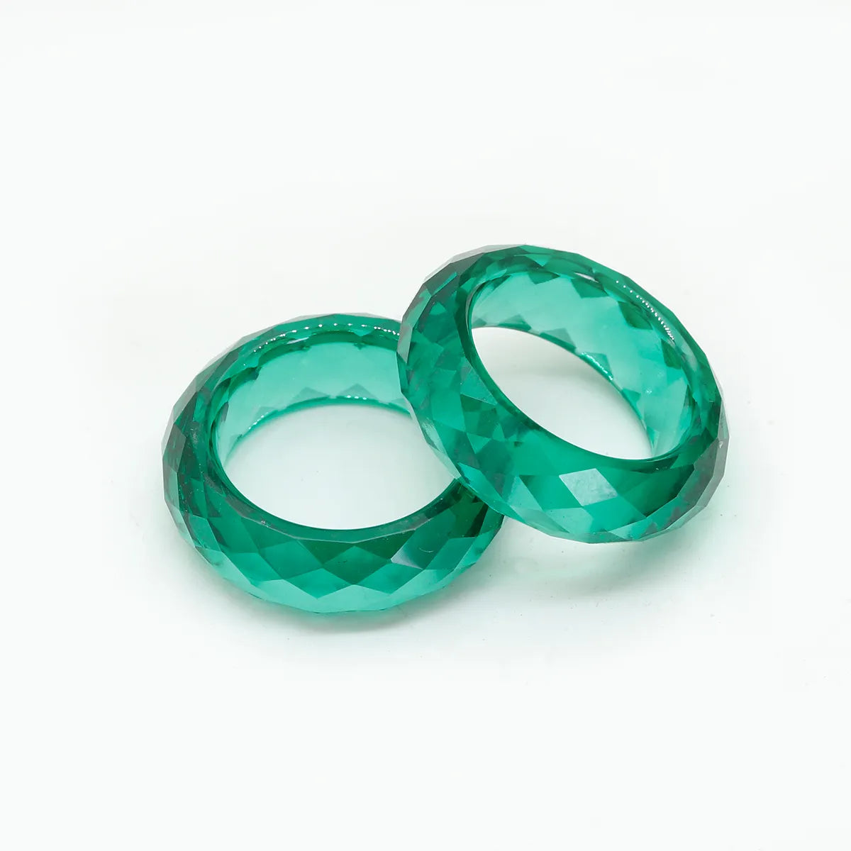 Multi-Color Faceted Moissanite Ring White & Green Moissanite Fashion Band| Customizable Gemstone Jewelry For Men Women