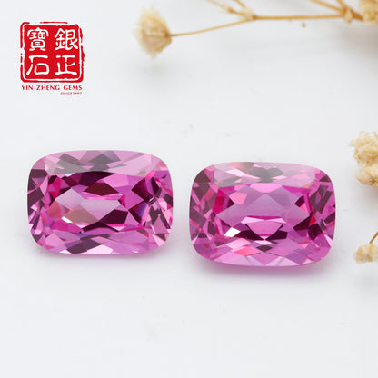 Flame Melted Pink Sapphire Stone Cushion Shape