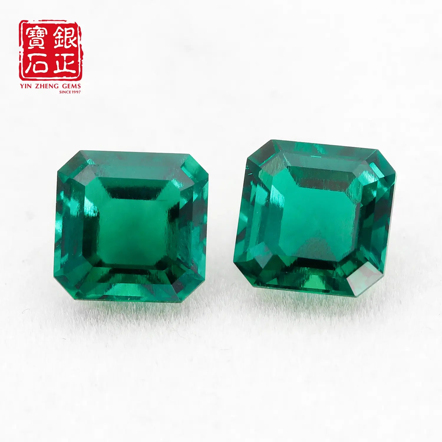 Lab Grown Zambian Emerald Asscher Cut