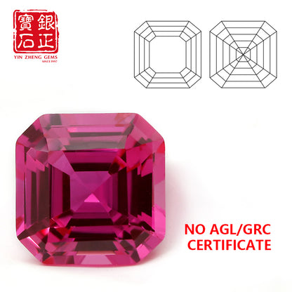 Flame Melted Pink Sapphire Asscher Cut