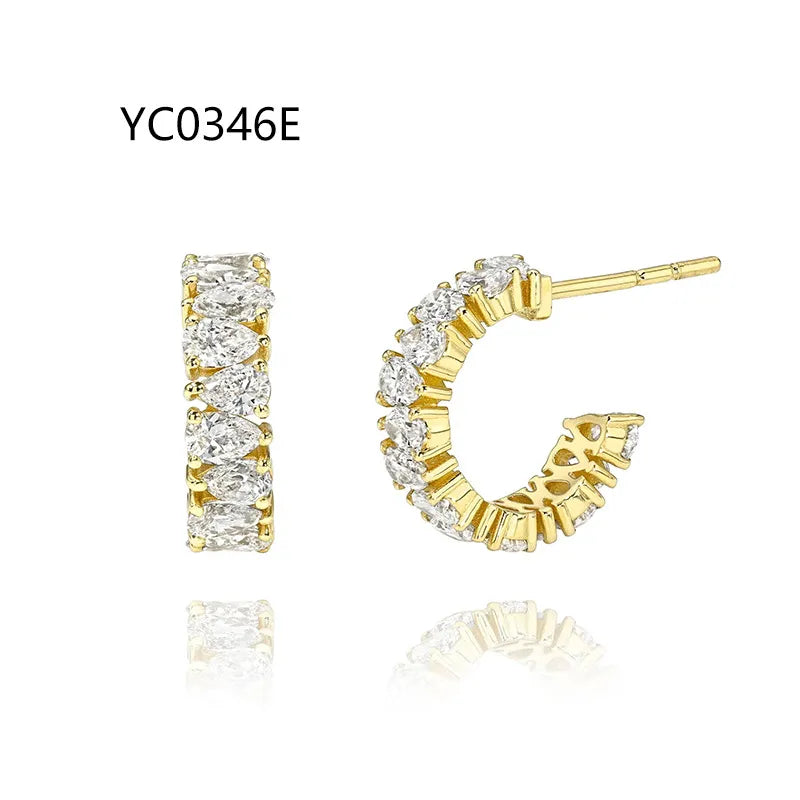 Trendy Unique Design Moissanite Earrings | S925 Silver With 18K Gold Plated