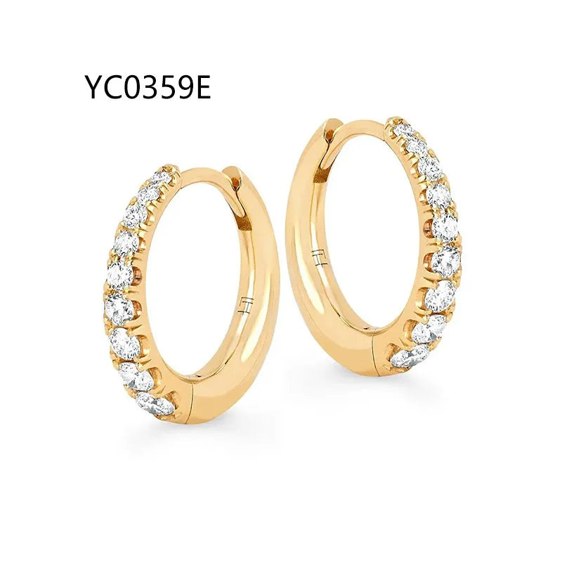 Trendy Dainty Unique Moissanite Studs & Hoop Earrings | 18K Gold Plated S925 Sterling Silver