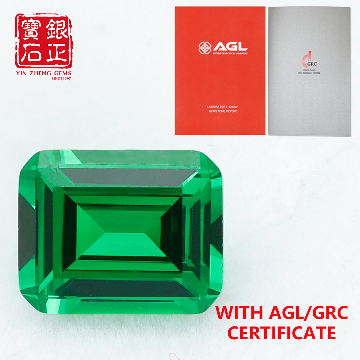 Precision Cut Lab Grown Tsavorite Emerald Cut