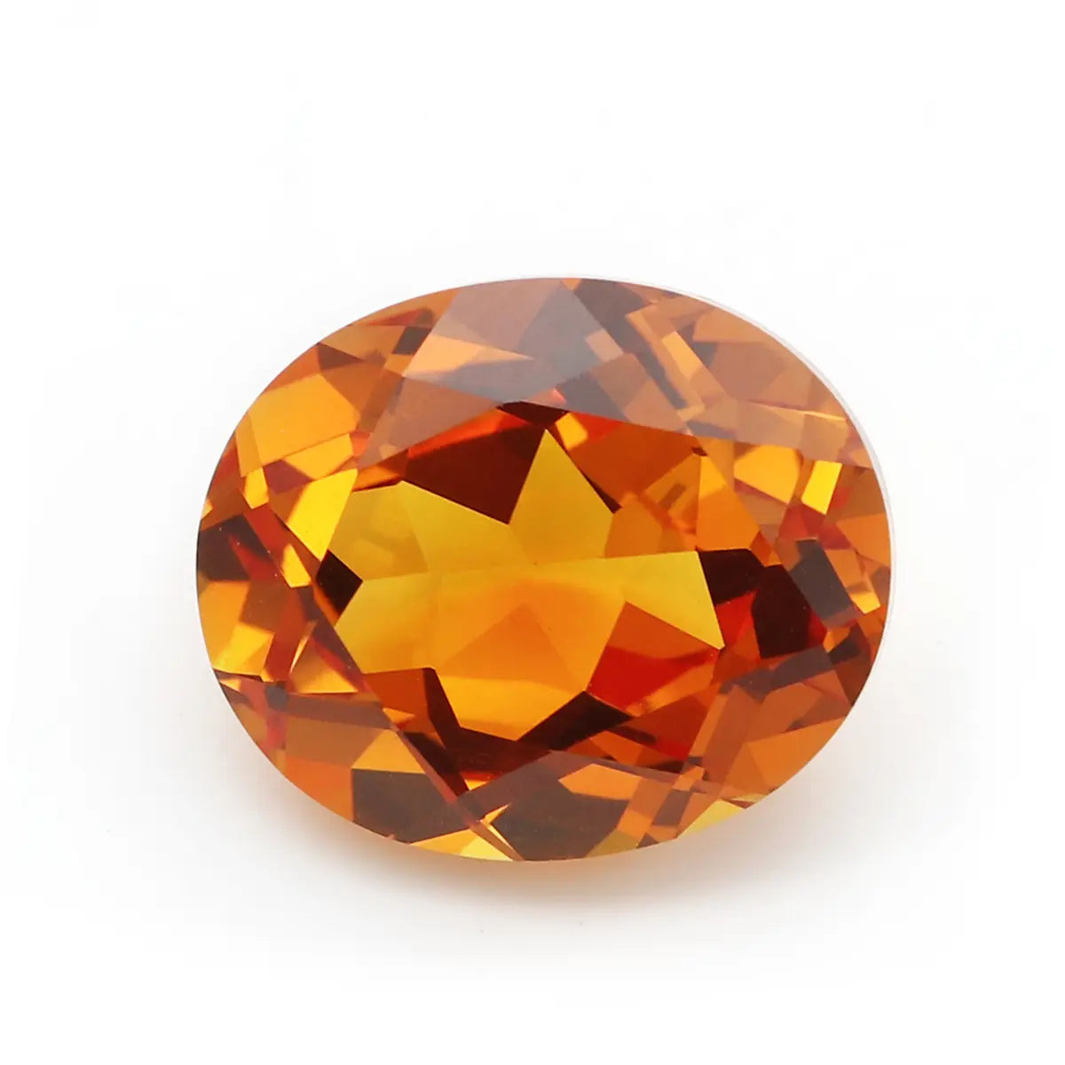 Precision Cut Fanta Orange Color Lab Grown Sapphire Oval Shape