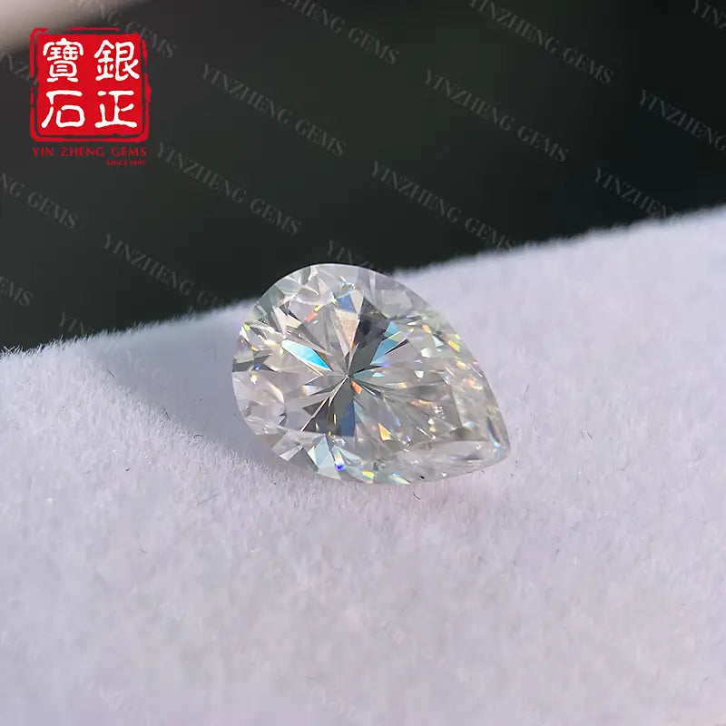 6A Grade Pear Shape D Color Moissanita