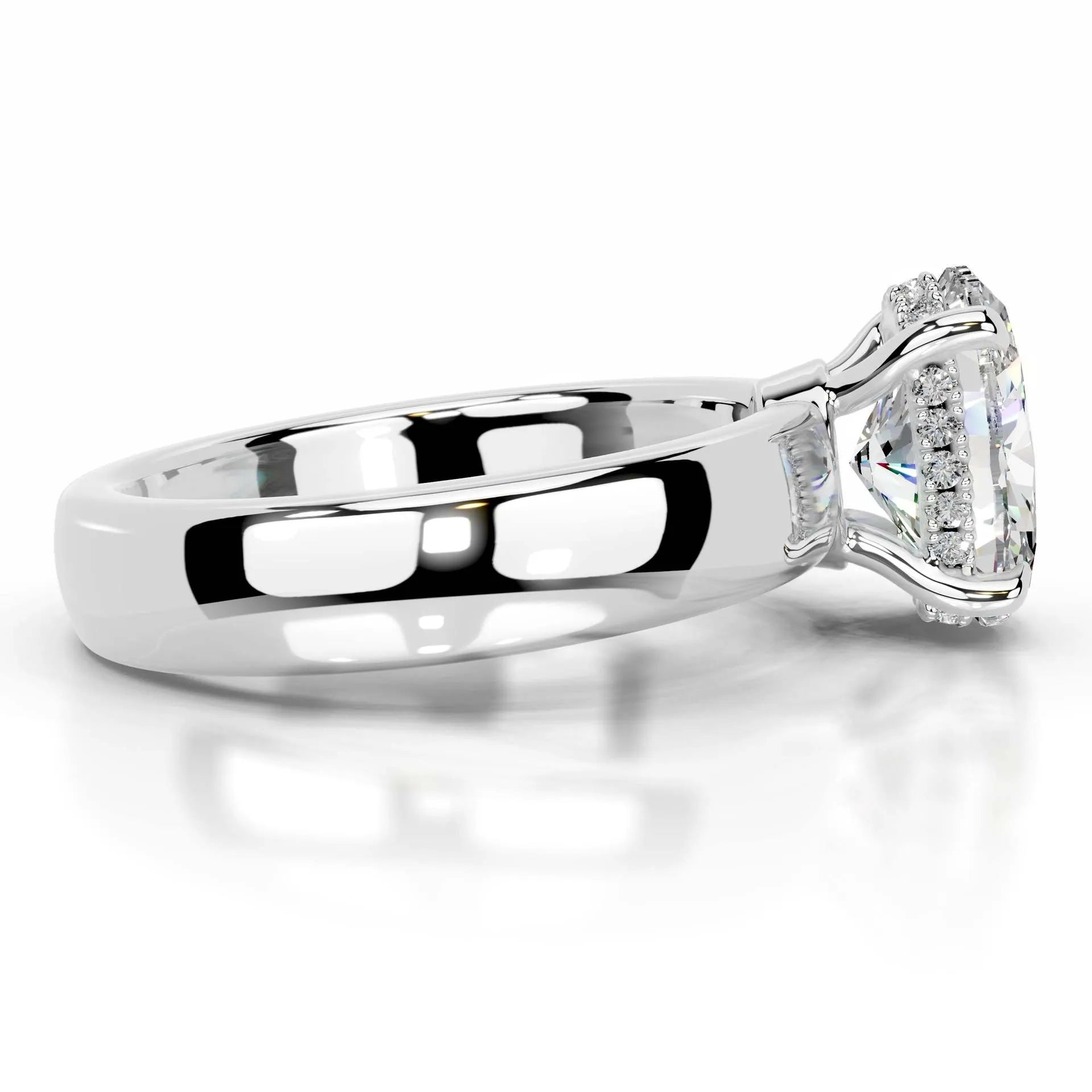 Luxury Wide Band 2CT Moissanite Wedding Ring| S925 Sterling Silver Plated 18K Gold Elegant Daily Jewelry
