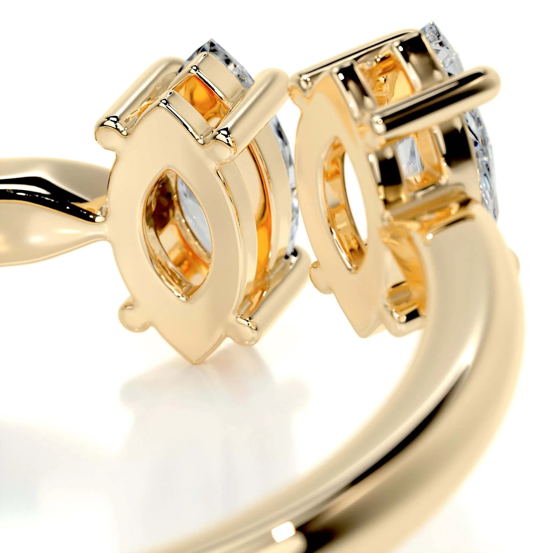 Split Shank Moissanite Gold Plated S925 Silver Ring