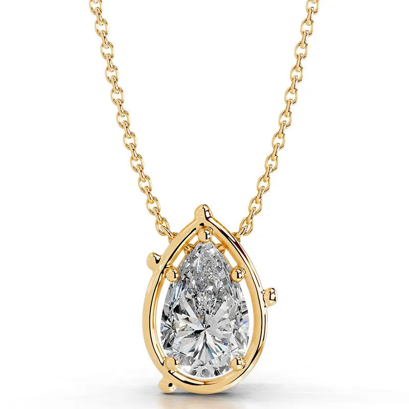 Minimalist 2CT Multi-Cut Moissanite Clavicle Necklace| S925 Silver Pendant With 6 Shapes Optional