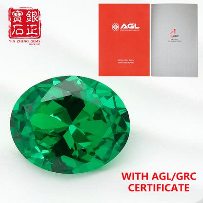 Flame Melted Lab Grown Tsavorite Oval Shape