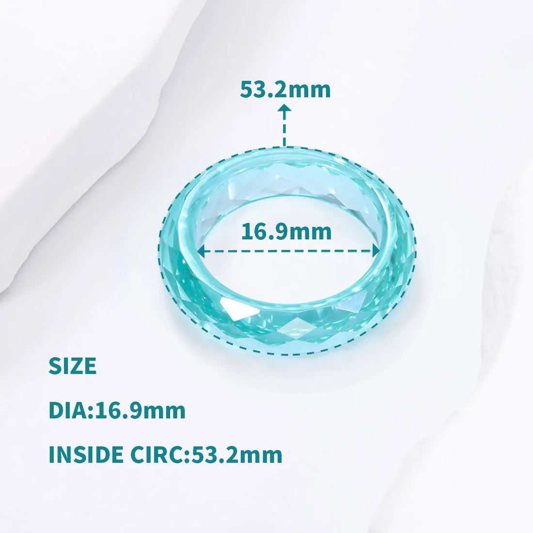 Solid Faceted Lab Grown Paraiba Band Ring All-Gem Zero Metal Fashion Ring| Customizable Unisex Finger Jewelry for Men & Women
