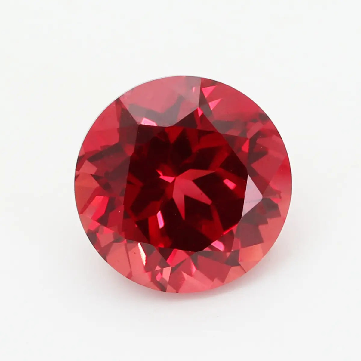 Flame Melted Sunset Color Synthetic Lab Paparacha Round