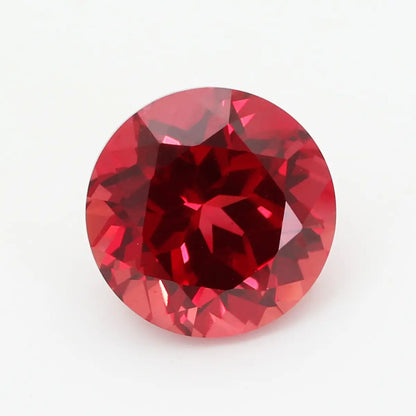 Flame Melted Sunset Color Synthetic Lab Paparacha Round