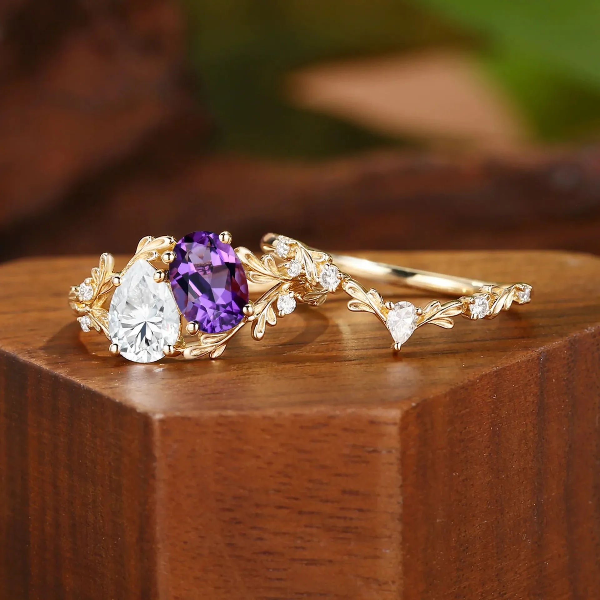 Dainty Floral Stackable Wedding Ring 3 Styles