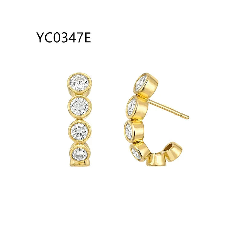 Trendy Unique Design Moissanite Earrings | S925 Silver With 18K Gold Plated