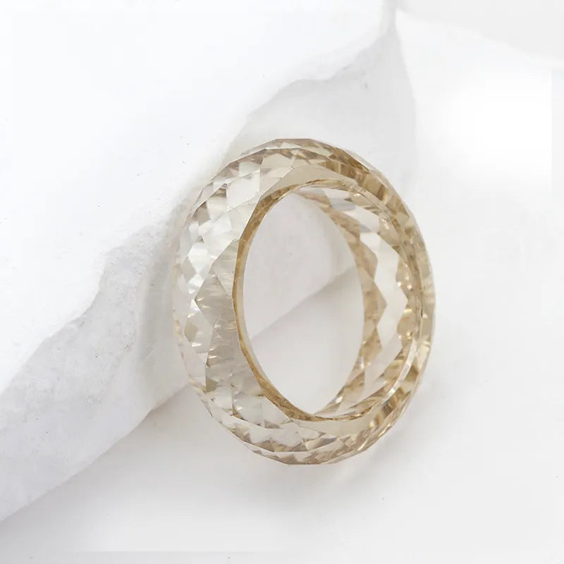 Multi-Color Faceted Moissanite Ring White & Green Moissanite Fashion Band| Customizable Gemstone Jewelry For Men Women