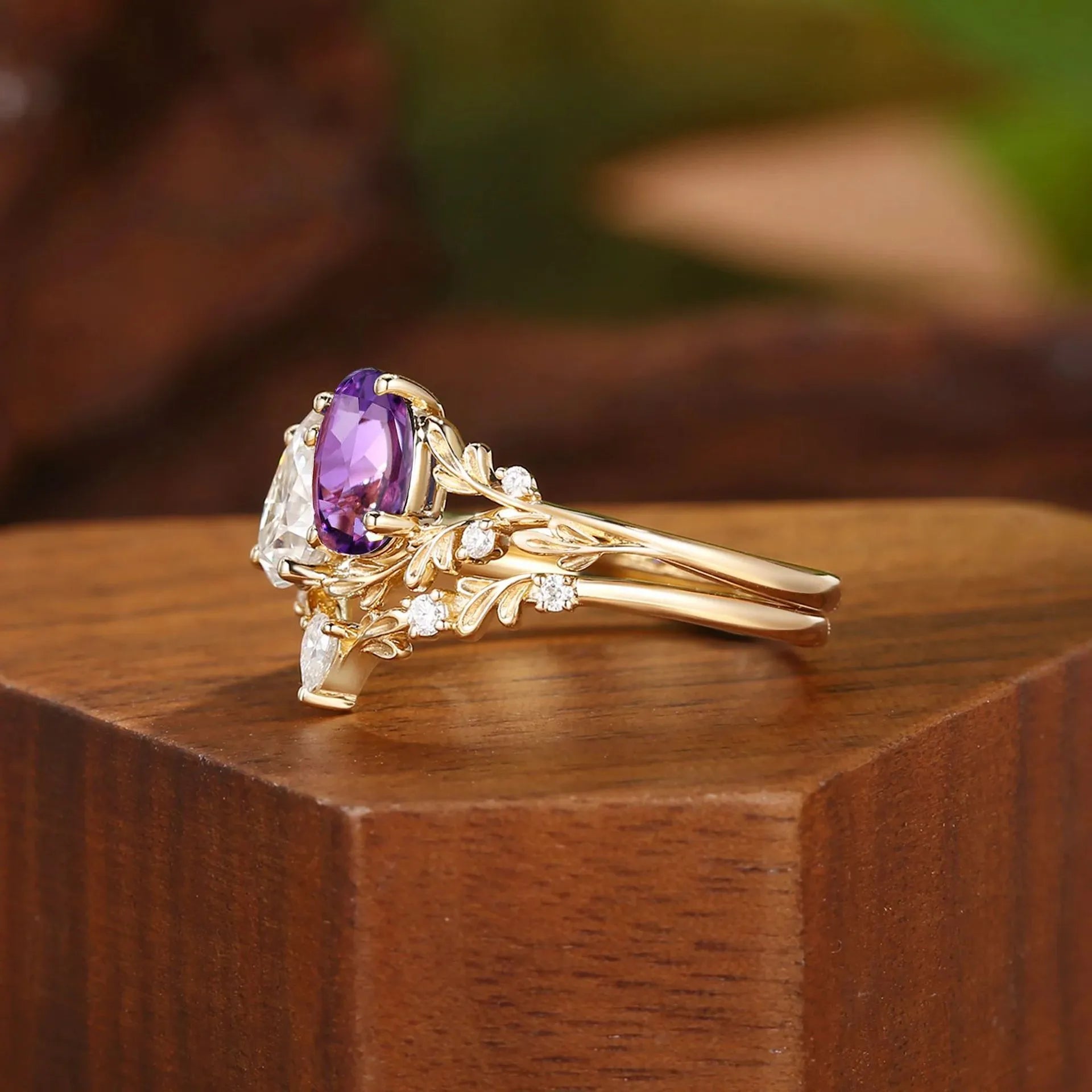 Dainty Floral Stackable Wedding Ring 3 Styles