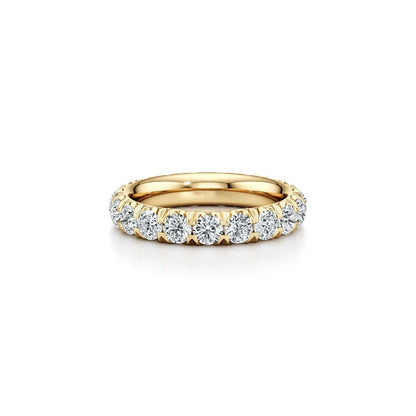 10pt 15pt 30pt 50pt Full Pave Stackable Band Ring|Light Luxury Dainty S925 Sterling Silver Moissanite Ring