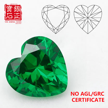 Flame Melted Lab Grown Tsavorite Heart Shape