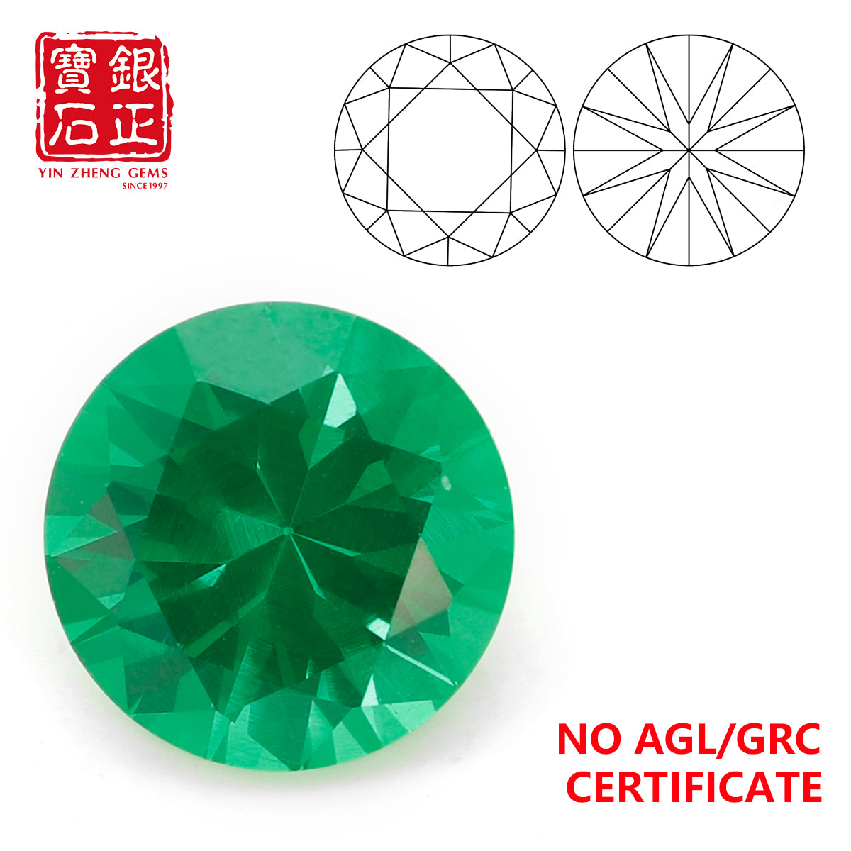 Flame Melted Lab Grown Tsavorite Round Shape