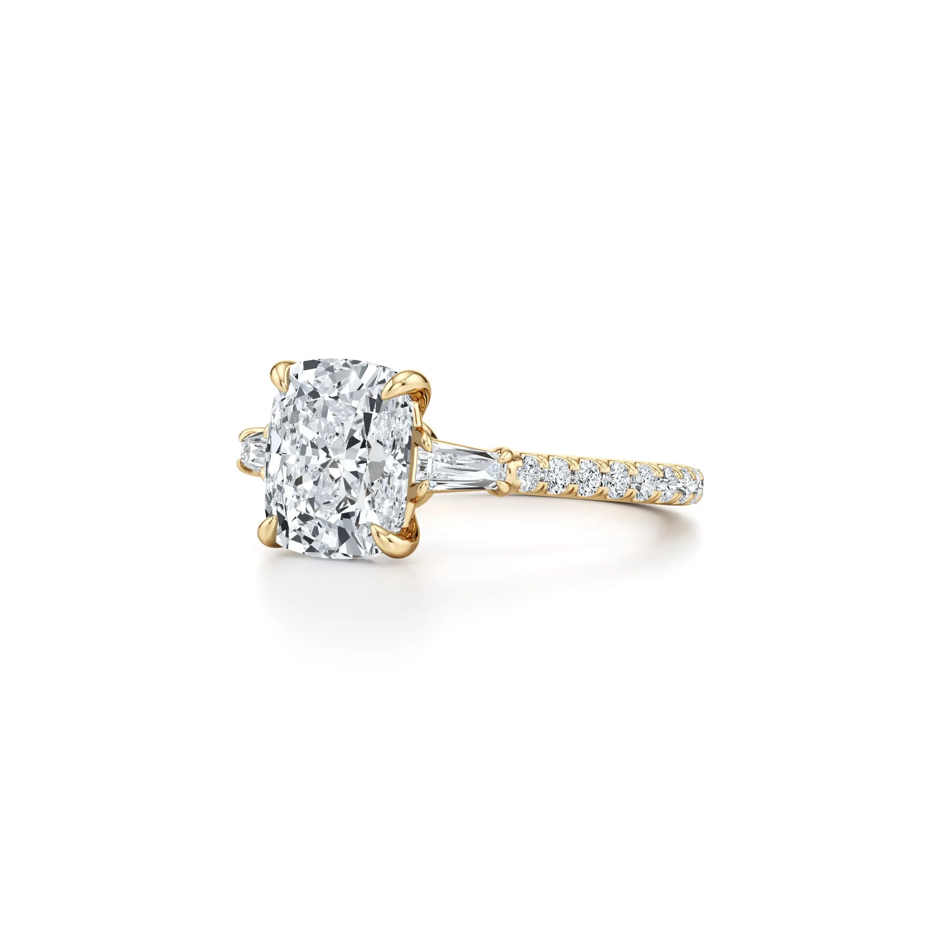 2CT Three Stone Moissanite Ring Women | 18K Gold Plated S925 Silver Luxury Engagement Ring