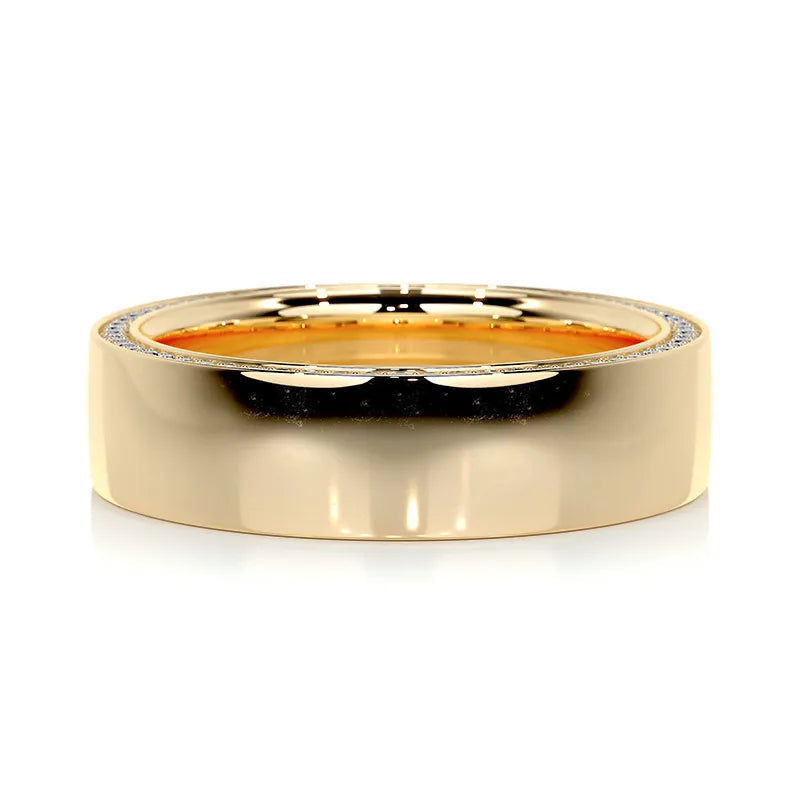 Minimalist Plain Band Moissanite Wedding Ring for Men