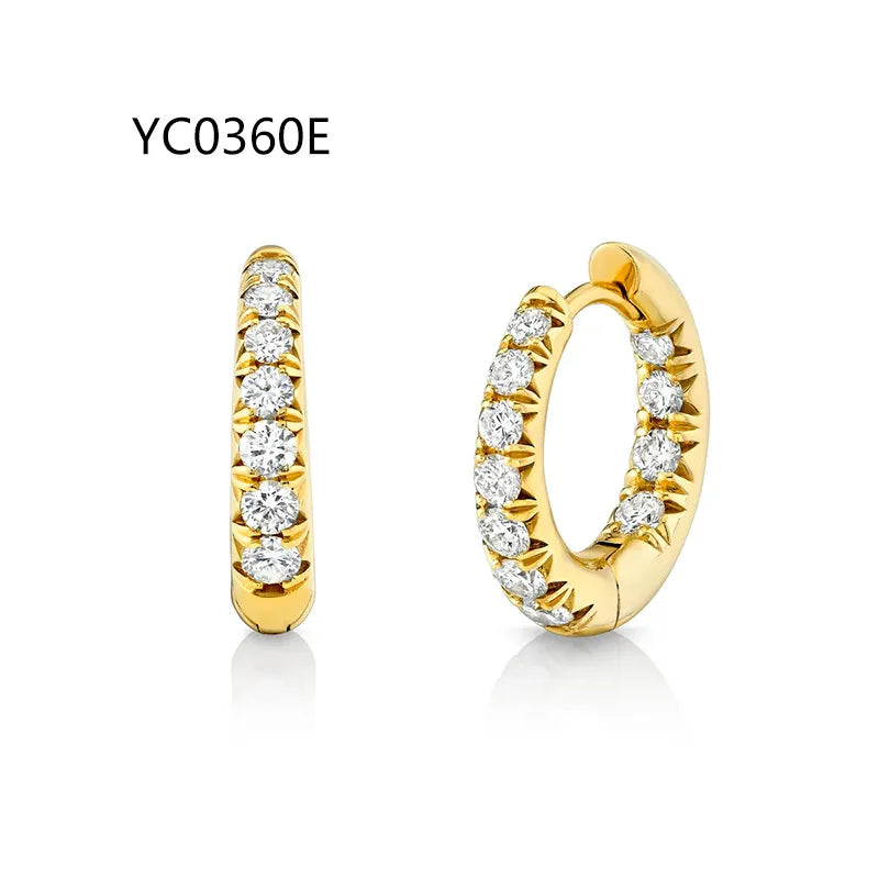 Trendy Dainty Unique Moissanite Studs & Hoop Earrings | 18K Gold Plated S925 Sterling Silver