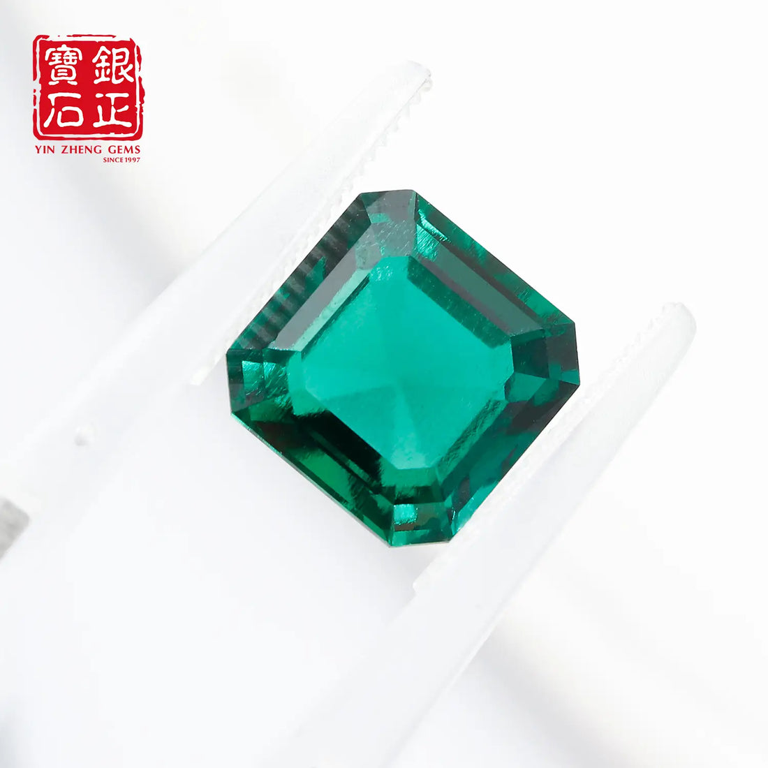 Lab Grown Zambian Emerald Asscher Cut