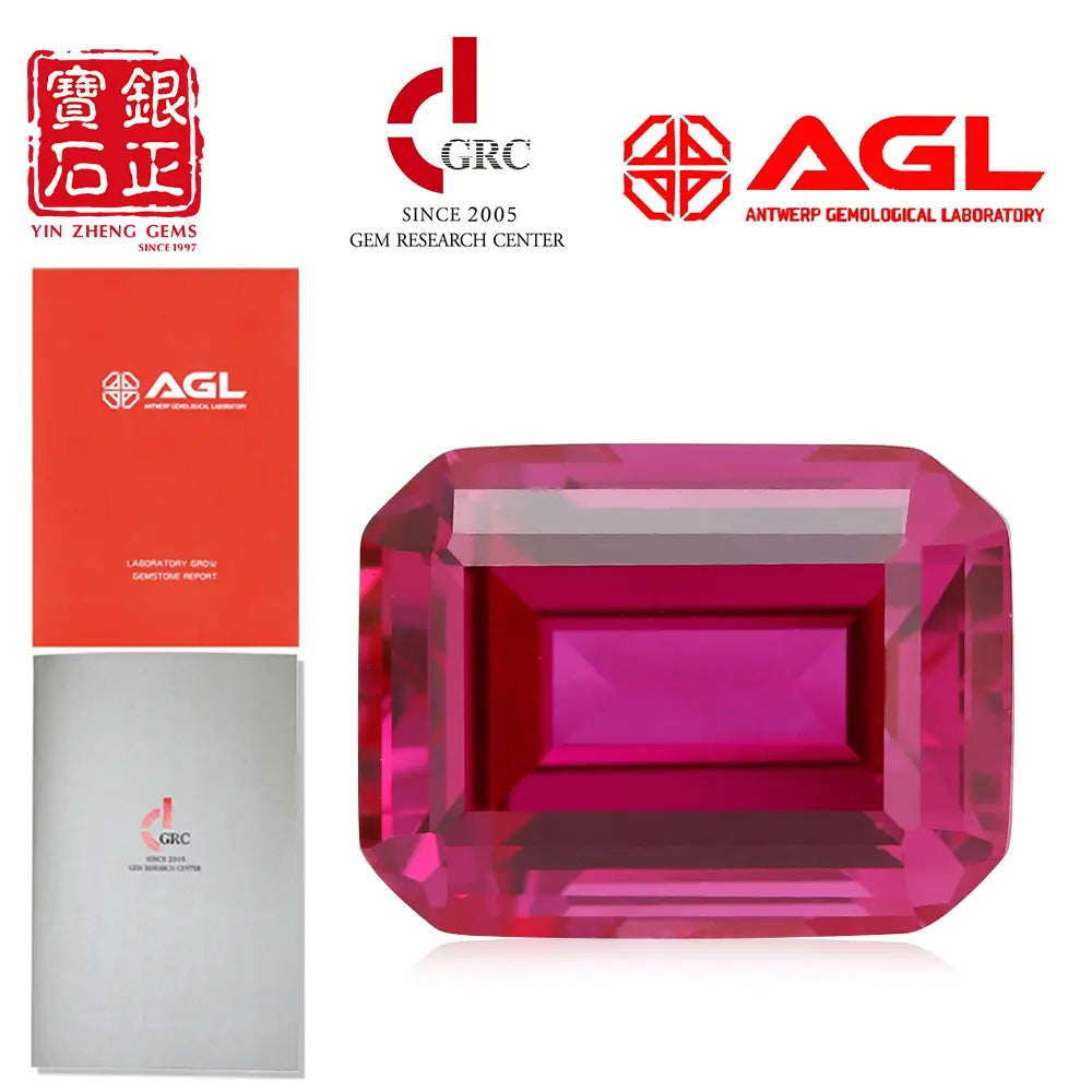 Flame Melted Rubellite Stone Emerald Cut