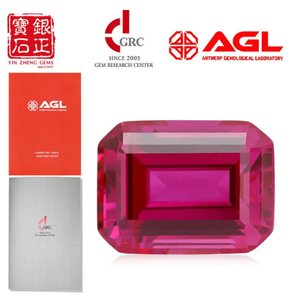 Flame Melted Rubellite Stone Emerald Cut