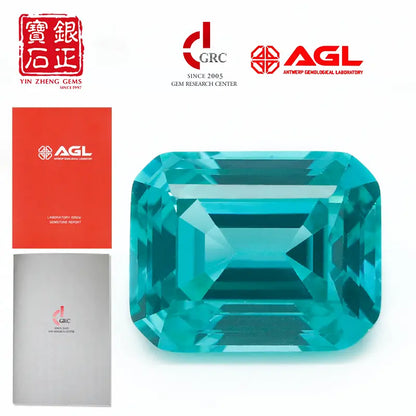 Flame Melted Paraiba Emerald Cut