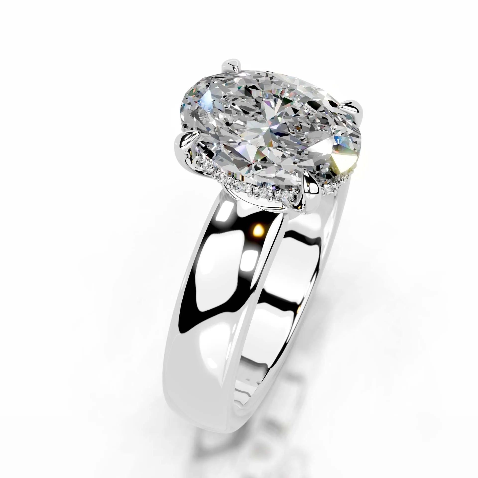 Luxury Wide Band 2CT Moissanite Wedding Ring| S925 Sterling Silver Plated 18K Gold Elegant Daily Jewelry