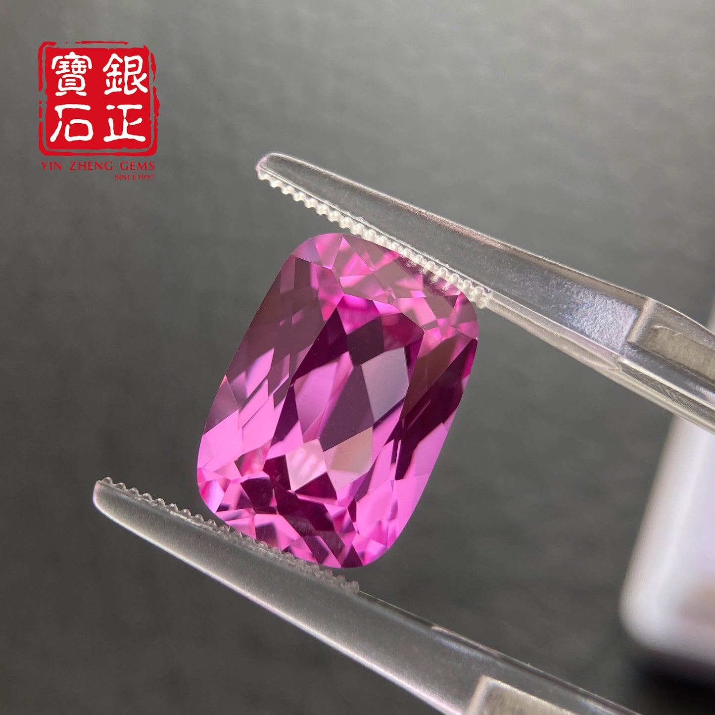 Flame Melted Pink Sapphire Stone Cushion Shape