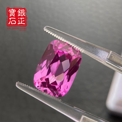 Flame Melted Pink Sapphire Stone Cushion Shape