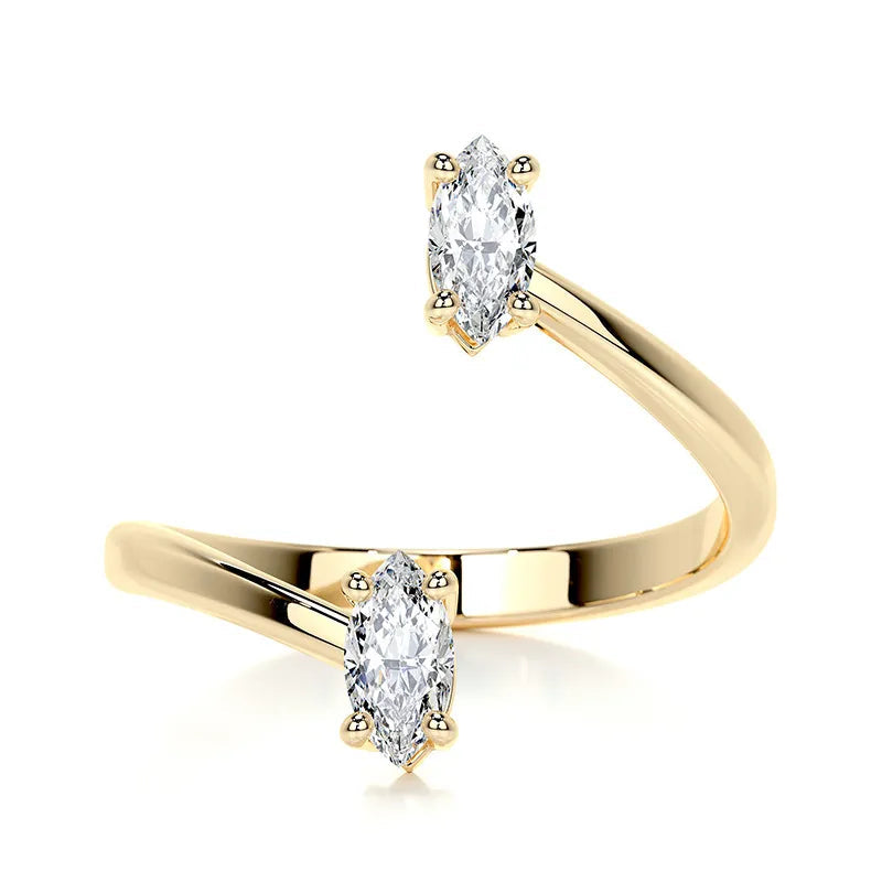 Split Shank Moissanite Gold Plated S925 Silver Ring