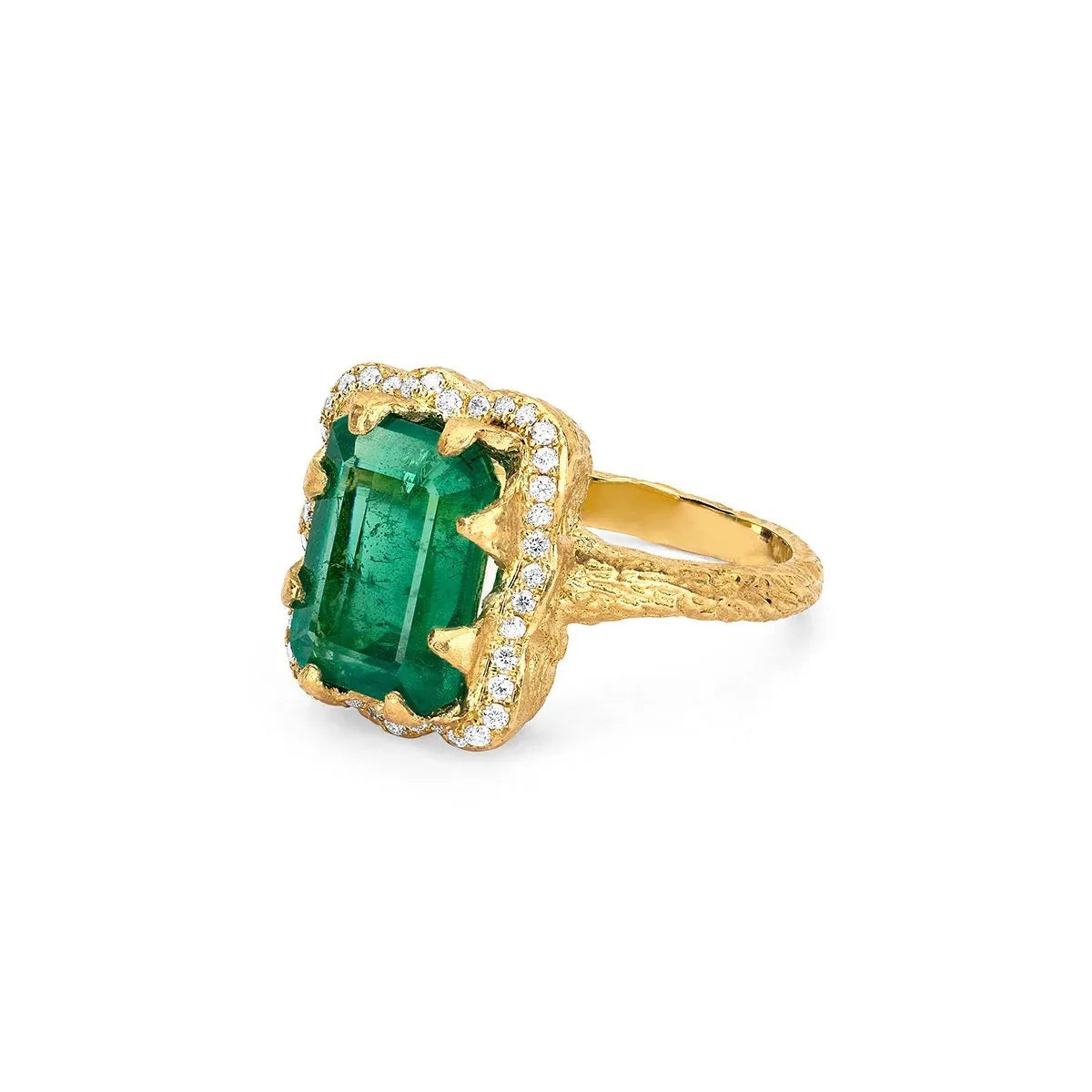 Luxury Large Carat Lab Grown Zambian Emerald Set| 18K Gold Plated S925 Silver Earrings Ring Necklace