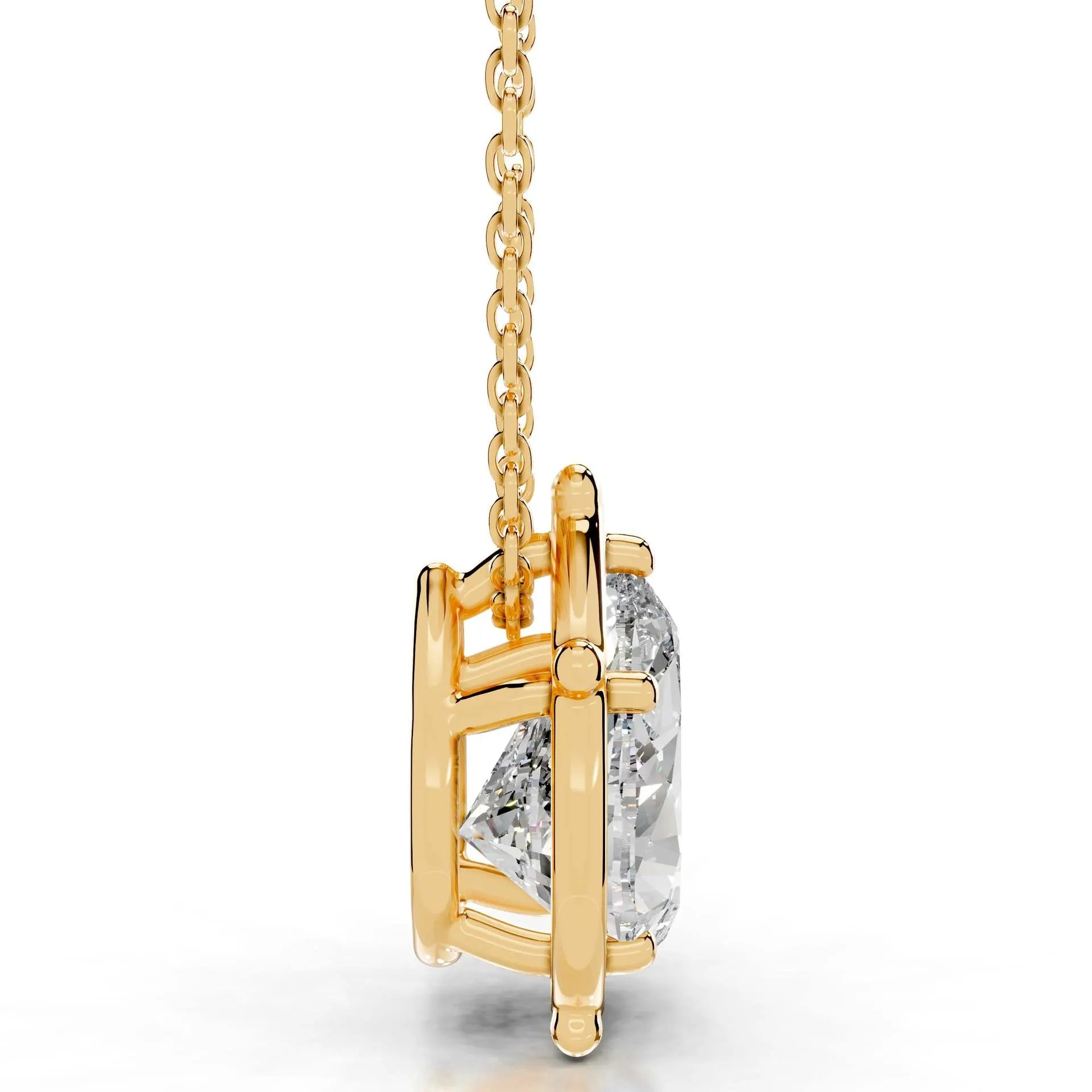 Minimalist 2CT Multi-Cut Moissanite Clavicle Necklace| S925 Silver Pendant With 6 Shapes Optional