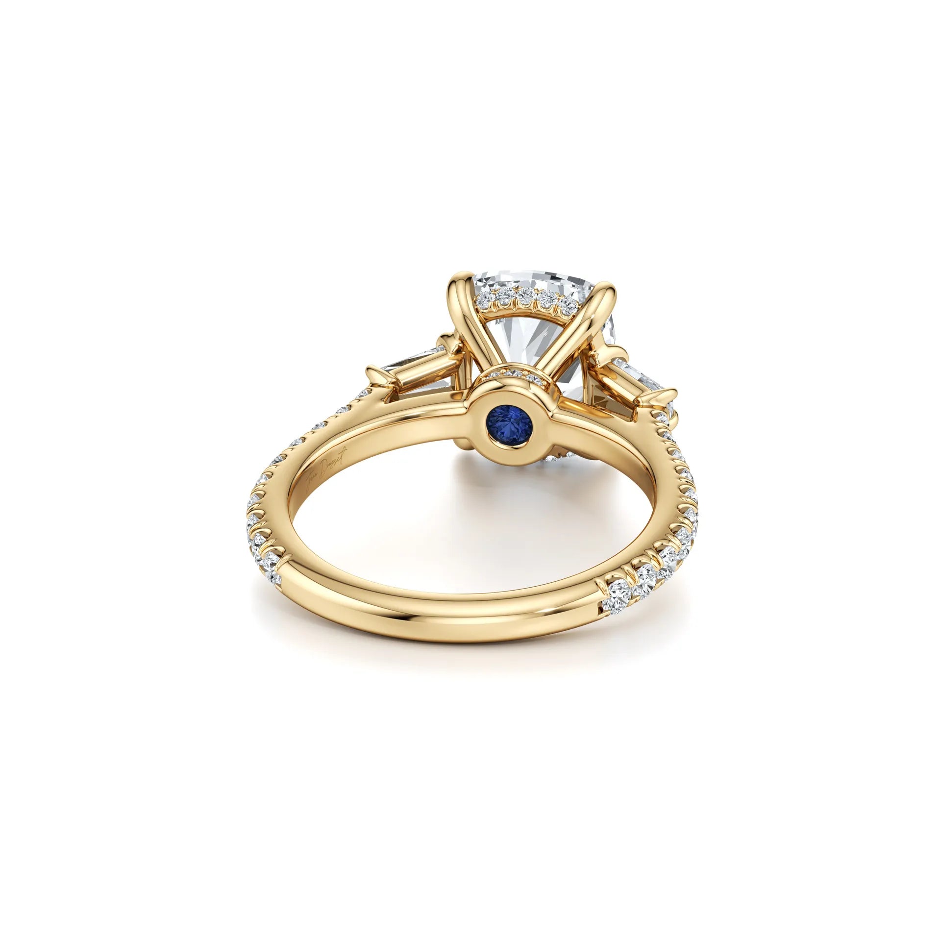 2CT Three Stone Moissanite Ring Women | 18K Gold Plated S925 Silver Luxury Engagement Ring