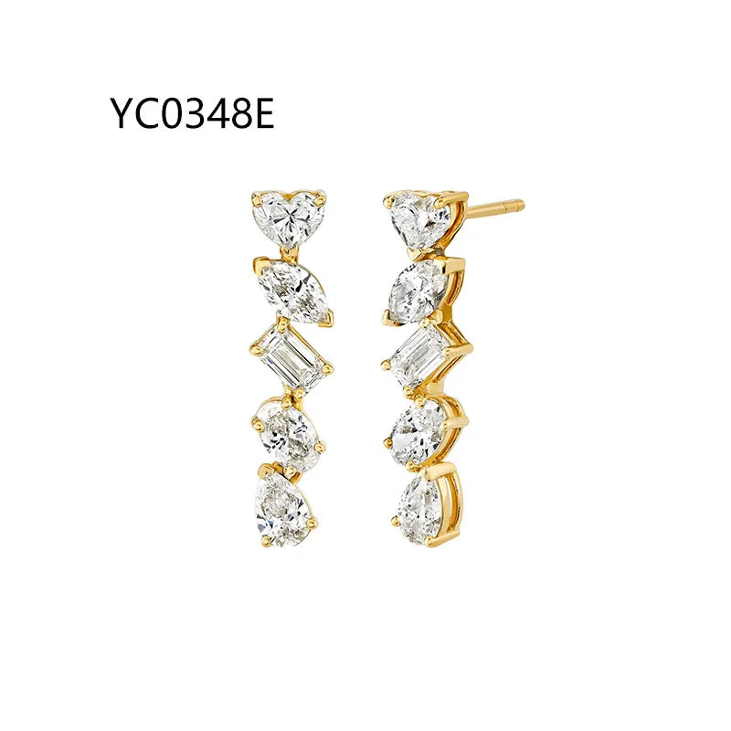 Trendy Unique Design Moissanite Earrings | S925 Silver With 18K Gold Plated