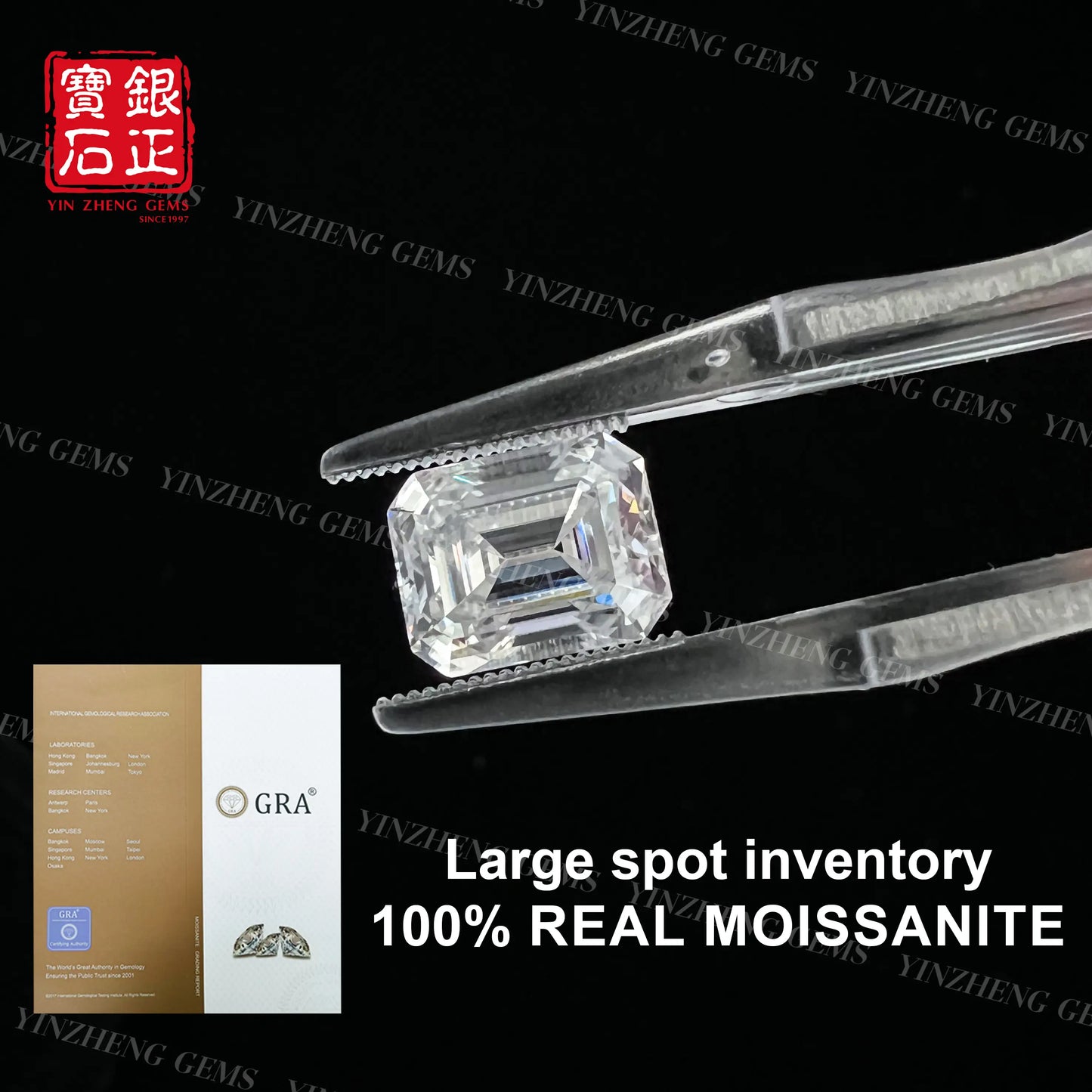 6A Grade Emerald Cut D Color Moissanita