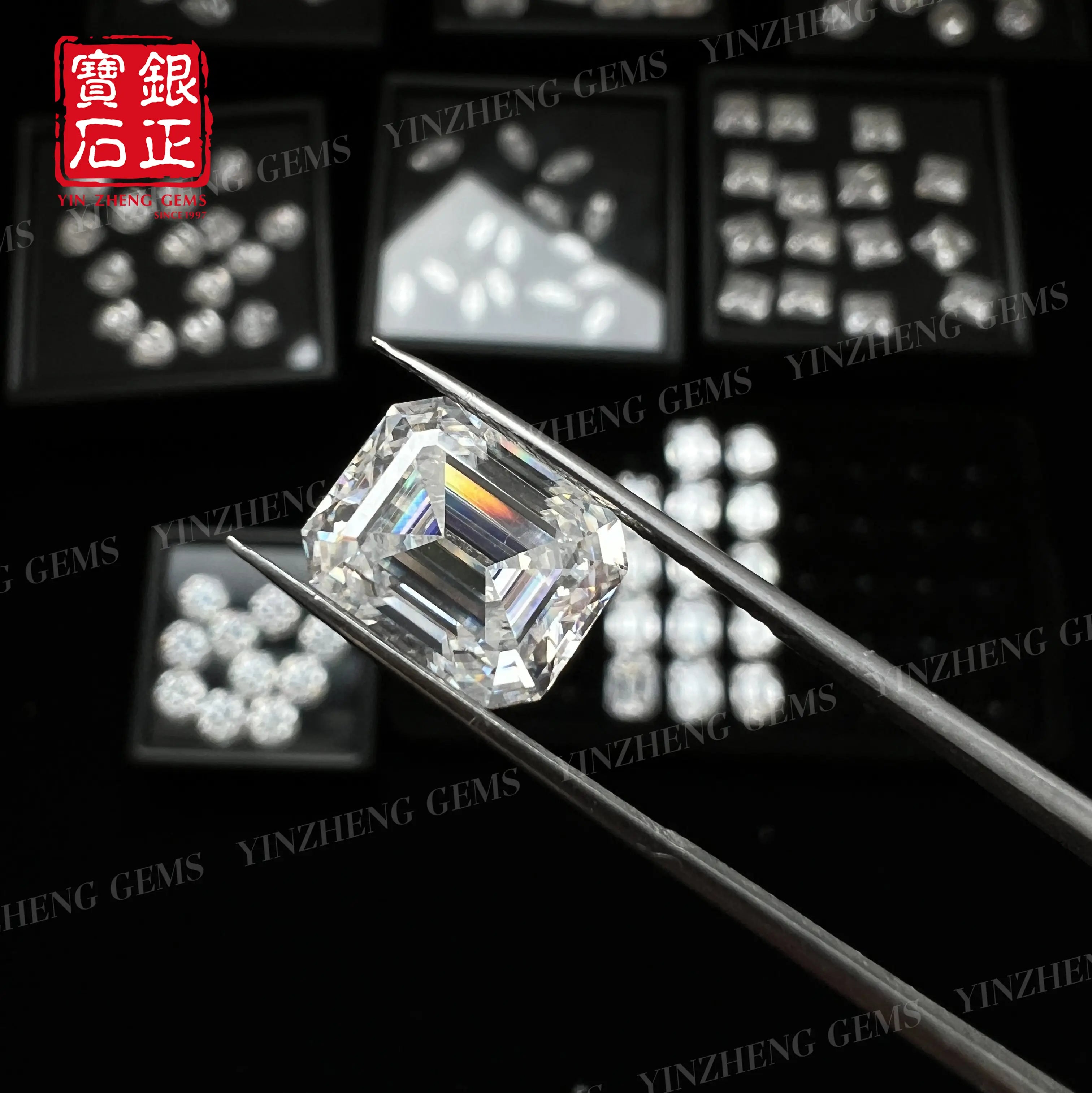 6A Grade Emerald Cut D Color Moissanita