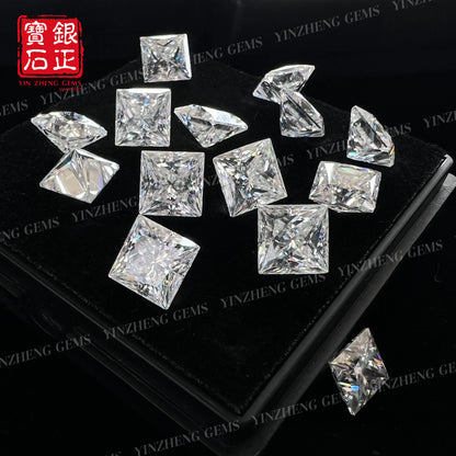 6A Grade Square Princess D Color Moissanite