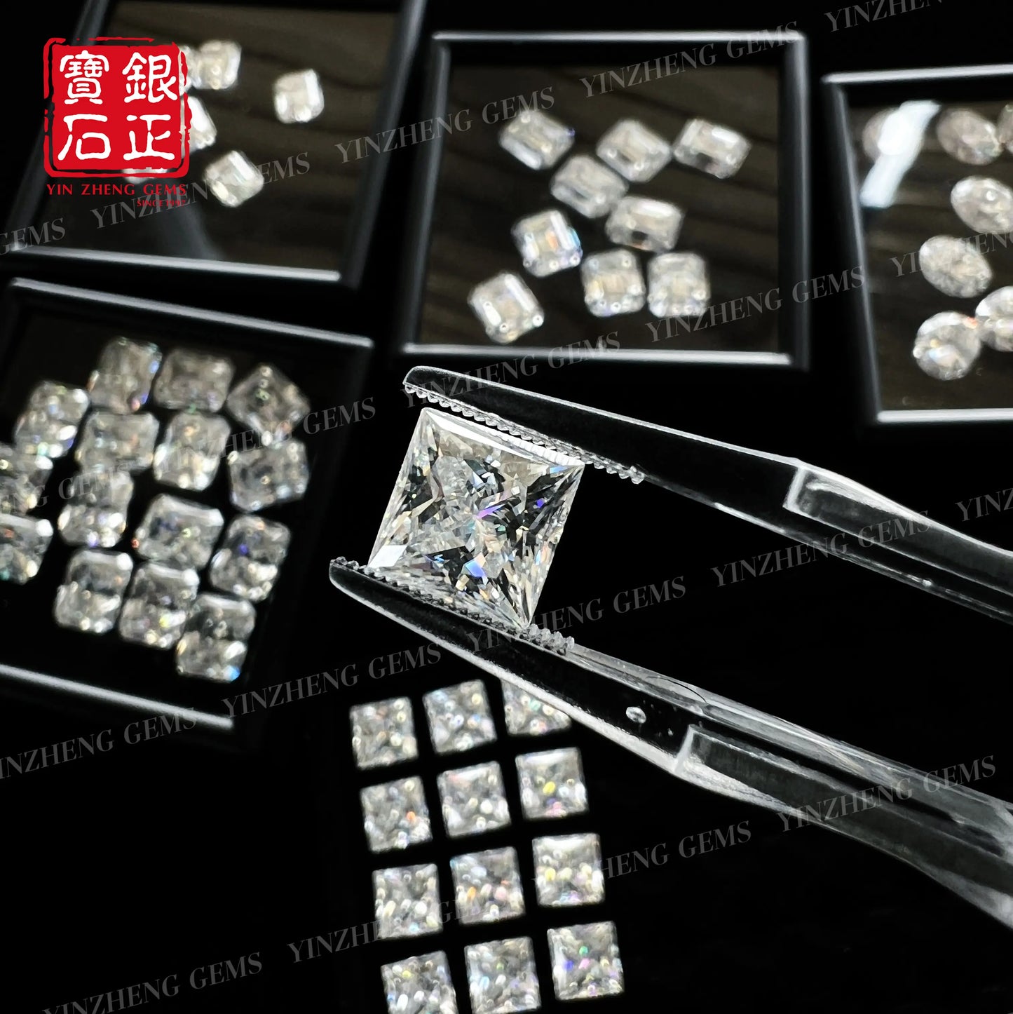 6A Grade Square Princess D Color Moissanite