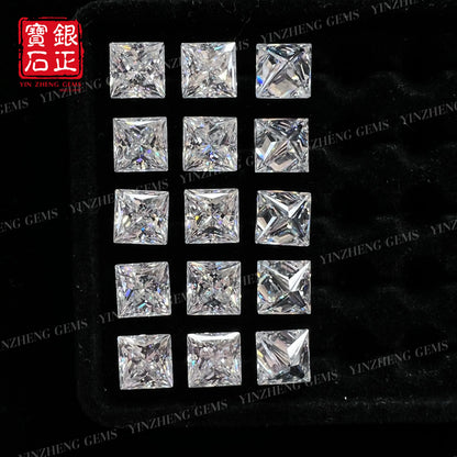 6A Grade Square Princess D Color Moissanite