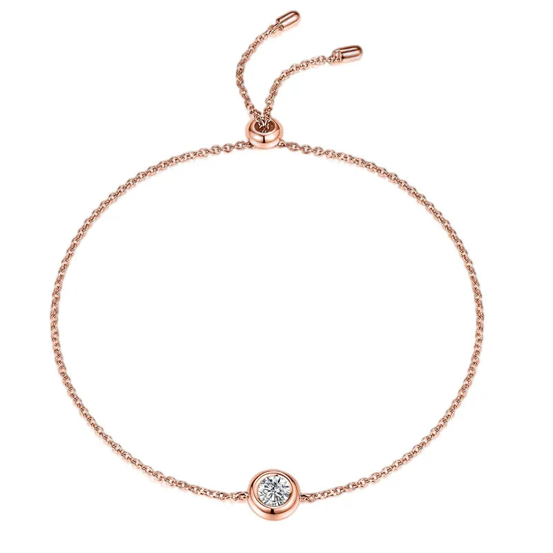 18K Rose Gold Plated S925 Silver Bubble Bracelet| 0.5/1CT Lab Diamond