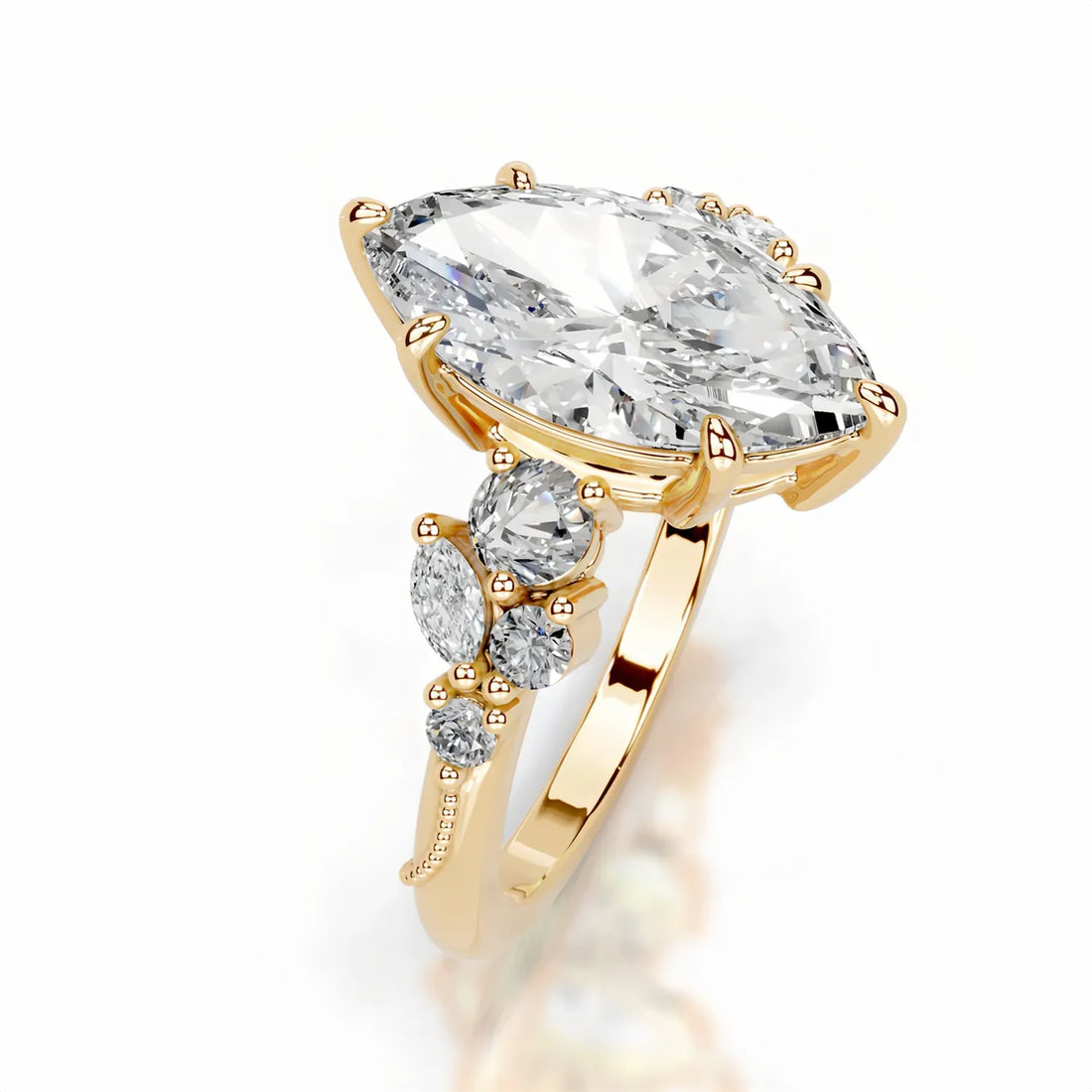 Luxury 5CT Marquise Moissanite Wedding Ring S925 Silver With GRA Certificate