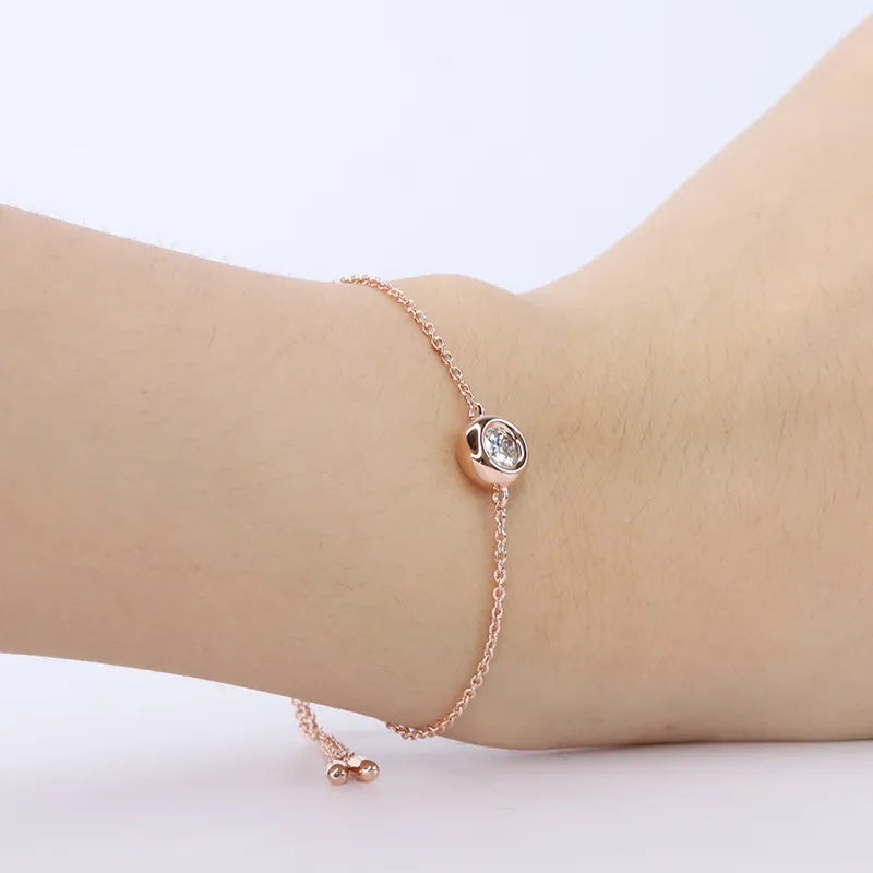 18K Rose Gold Plated S925 Silver Bubble Bracelet| 0.5/1CT Lab Diamond