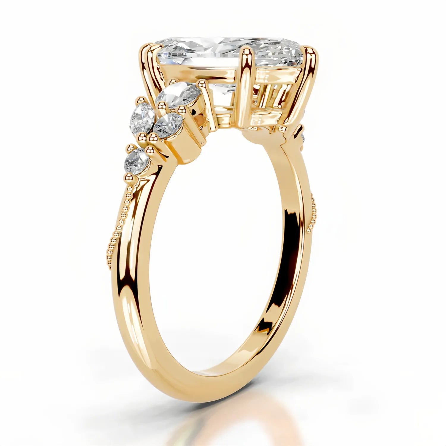 Luxury 5CT Marquise Moissanite Wedding Ring S925 Silver With GRA Certificate