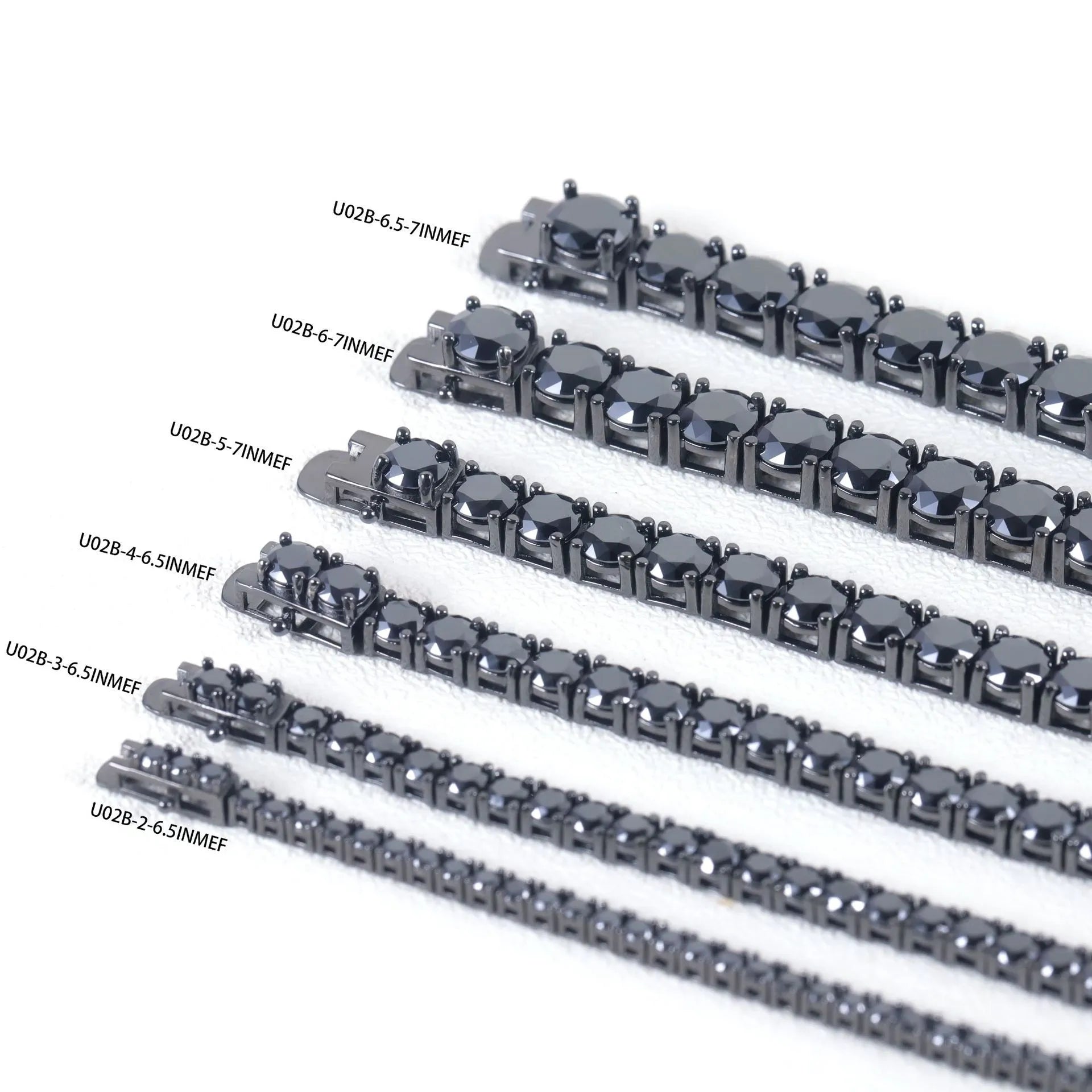 Unique Black Moissanite Tennis Chain| 2-6.5mm S925 Sterling Silver Dark Hip Hop Jewelry| Convertible Necklace & Bracelet