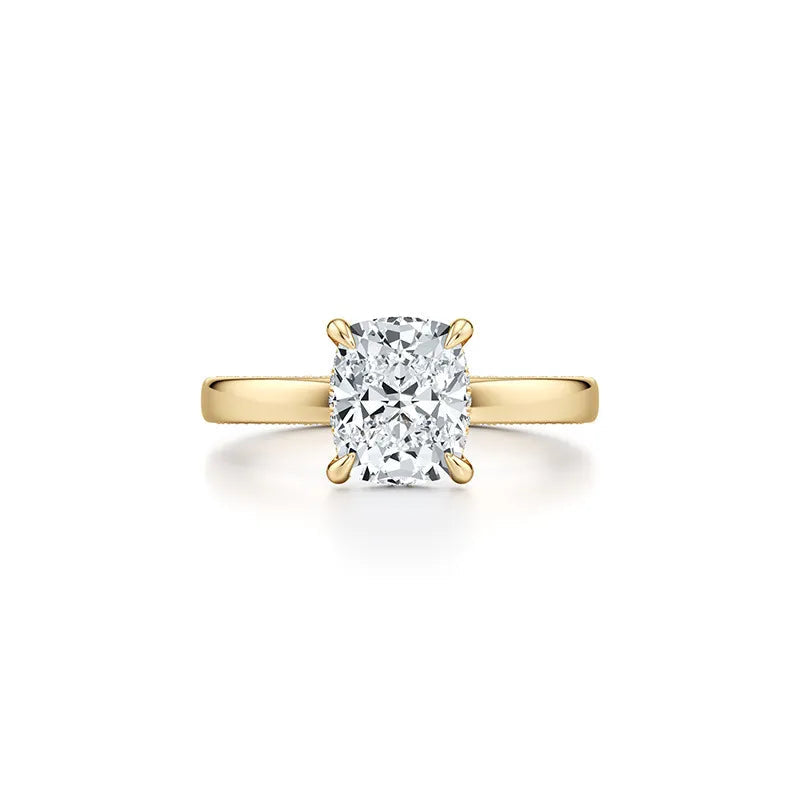 2~3CT 4-Prong Light Luxury Ring|18K Gold Plated S925 Silver Moissanite & Lab Sapphire Engagement Ring